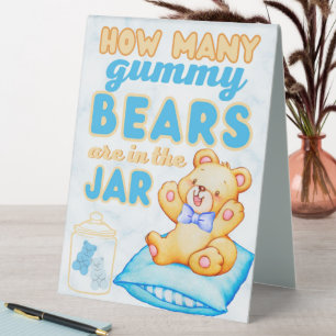 How Many Gummy Bears Blue Baby Shower Game