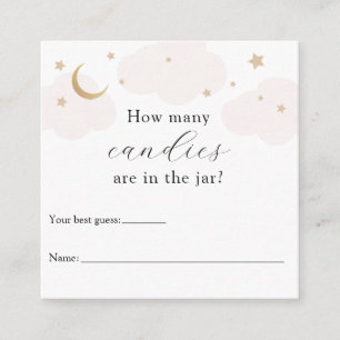 How Many in the Jar Pink Moon Baby Shower Game Enclosure Card