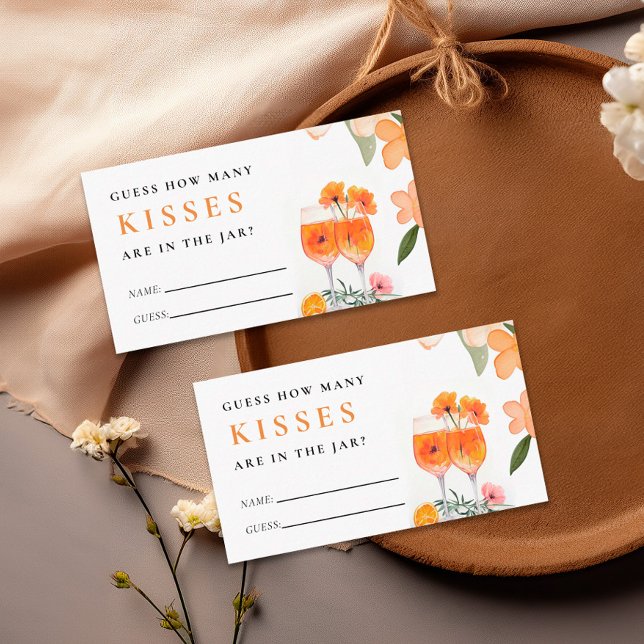 How Many Kisses Aperol Spritz Bridal Shower Enclosure Card (Creator Uploaded)