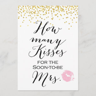 How Many Kisses are in the Jar 5x7" Sign Invitation