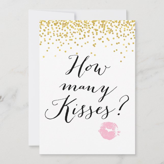 How Many Kisses are in the Jar 5x7" Sign Invitation (Front)