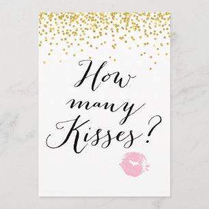 How Many Kisses are in the Jar 5x7" Sign Invitation