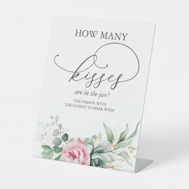 How many kisses are in the jar?  pedestal sign (Front)