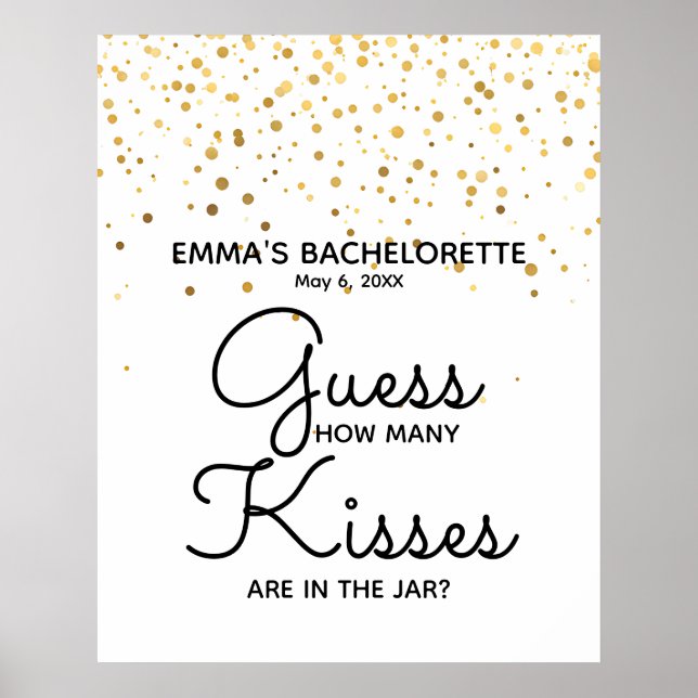 how many kisses are in the jar shower game poster (Front)