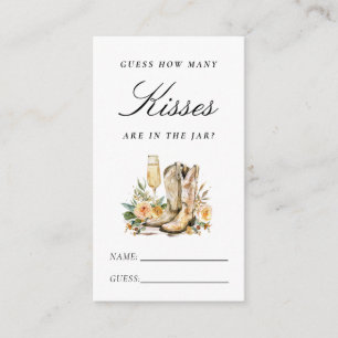 How Many Kisses Boots and Bubbly Bridal Shower Enclosure Card