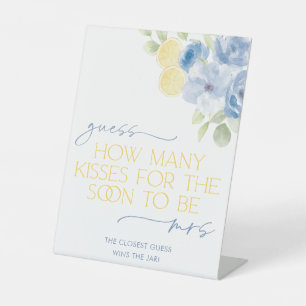 How Many Kisses Bridal Shower Game Sign