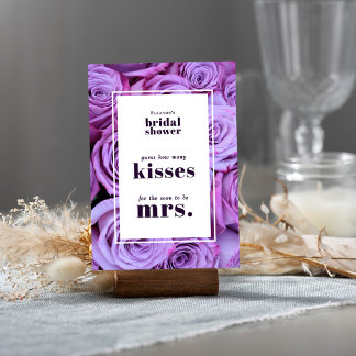 How Many Kisses Bridal Shower Game Tabletop Card