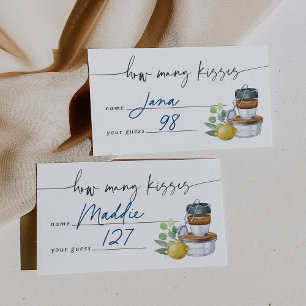 How Many Kisses Bridal Shower Guessing Game Card
