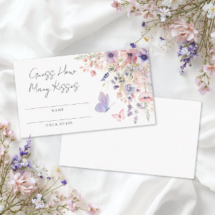 How Many Kisses Butterfly Wildflower Bridal Shower Enclosure Card