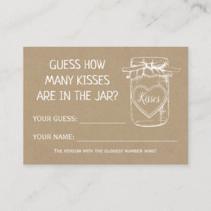 How many kisses english spanish shower game card