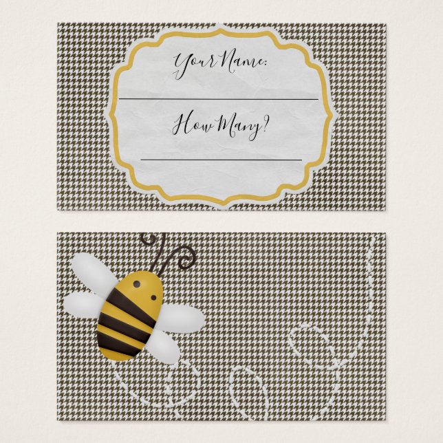 How many kisses entry cards -Black and White (Front & Back)