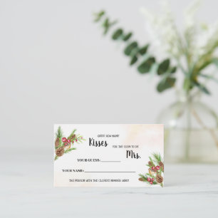 How Many Kisses for Mrs Christmas Shower Game Place Card