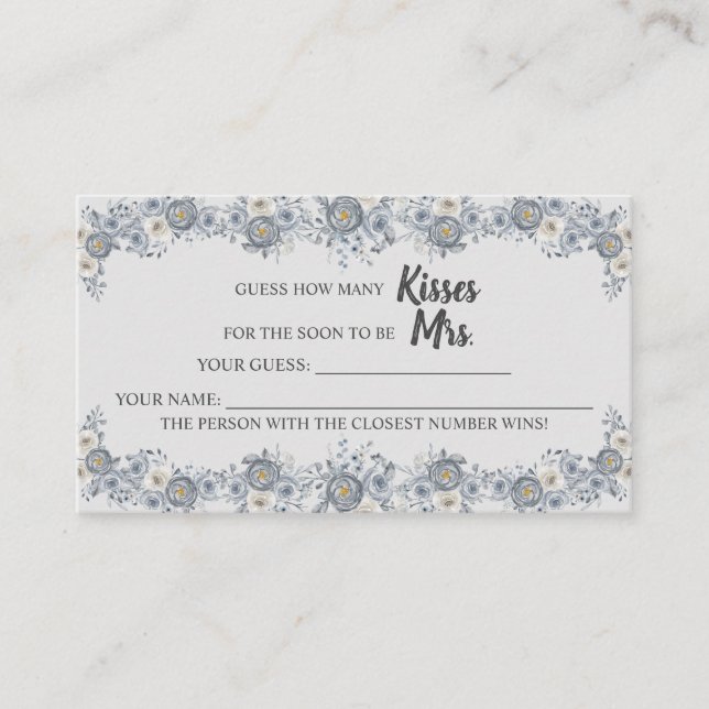 How Many Kisses for Mrs Shower Grey Game Card (Front)