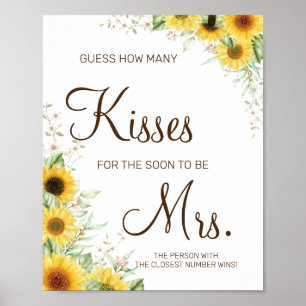 How many kisses for soon to be Mrs shower game Pos Poster