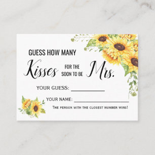How many kisses for the soon to be Mrs game card