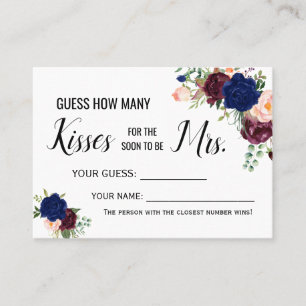 How many kisses for the soon to be Mrs game card