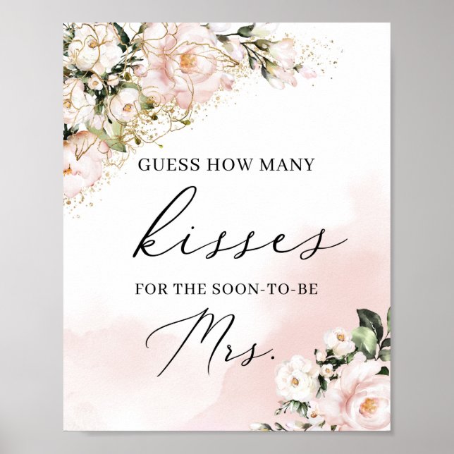 How many kisses for the soon to be mrs game sign (Front)