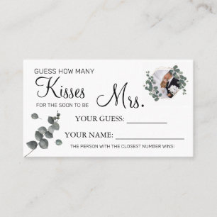 How many kisses for to be Mrs shower card game