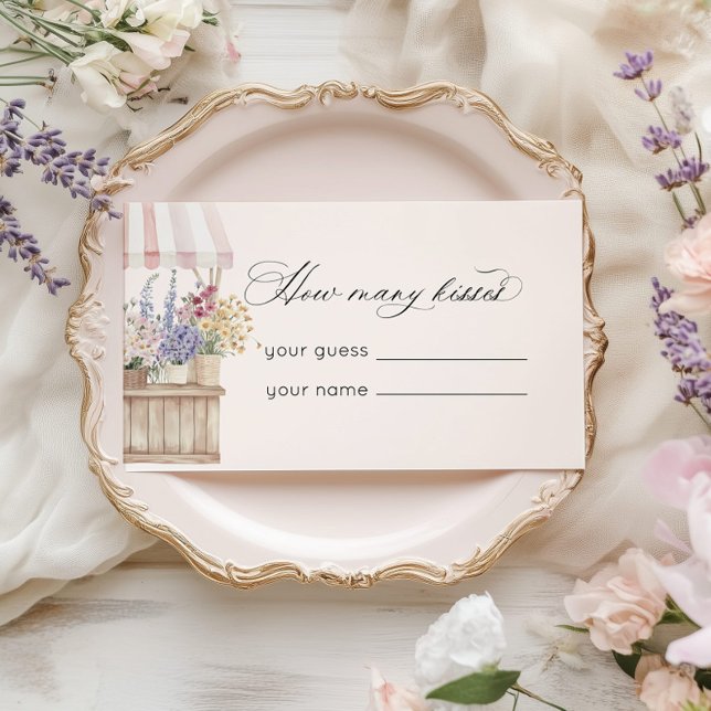 How many Kisses Fresh Off the market Floral Enclosure Card (Creator Uploaded)