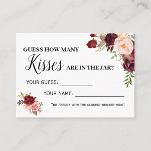 How many kisses game english spanish shower card