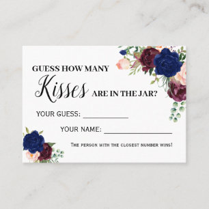 How many kisses game english spanish shower card