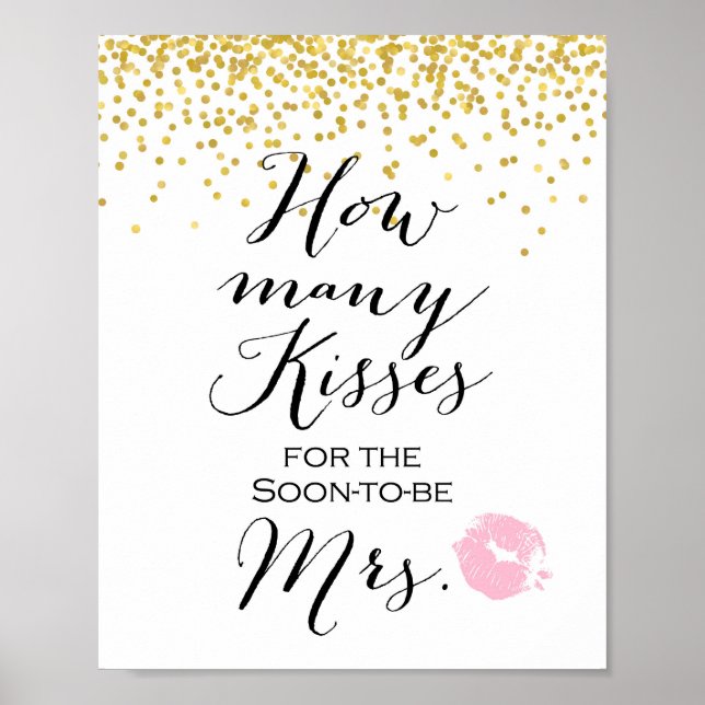 How Many Kisses Game Sign (Front)