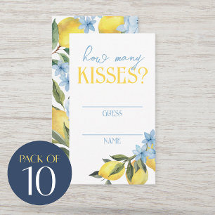 How Many Kisses Guess Cards for Bridal Shower Game