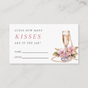 How Many Kisses Pearls Prosecco Bridal Shower Enclosure Card