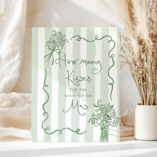How many kisses Whimsical bridal shower Poster