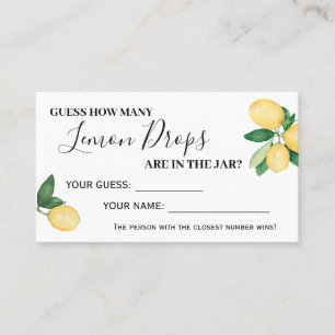 How Many Lemon Drops Bridal Shower Game card