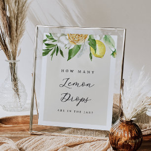 How Many Lemon Drops Bridal Shower Game Sign