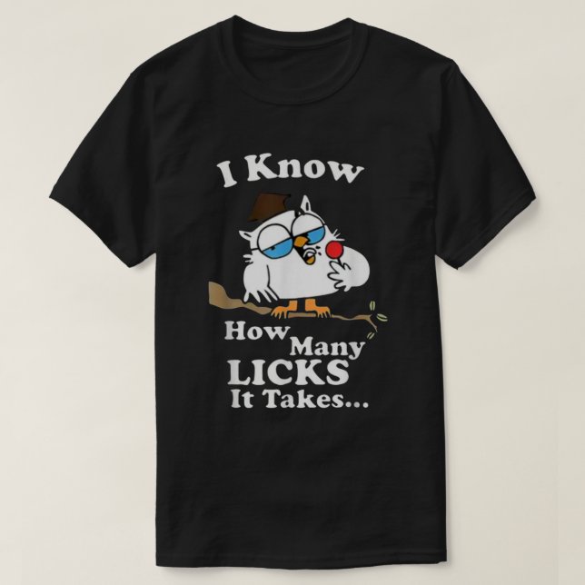 How Many Licks Funny Owl Tee (Design Front)