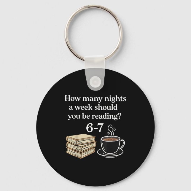 How Many Nights 6 7 Meme Funny Reading Book Lovers Key Ring (Front)
