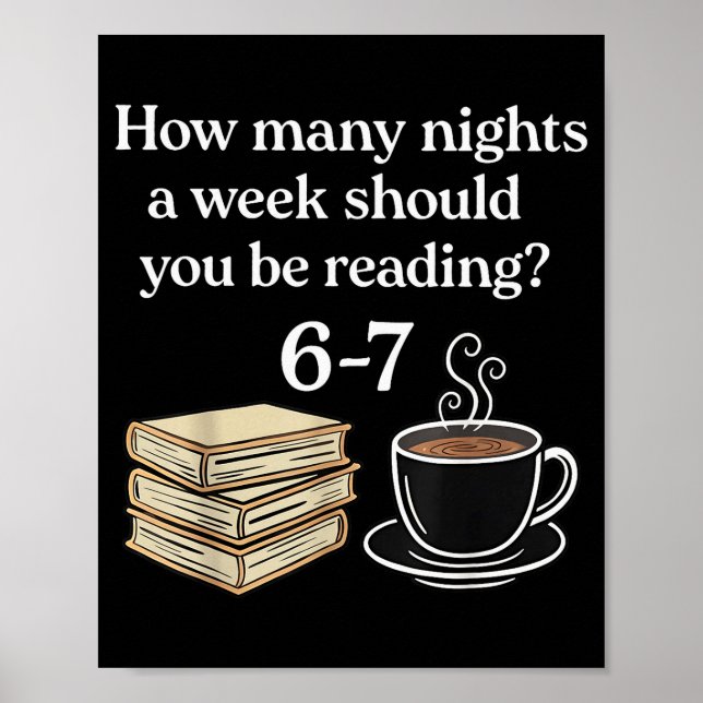 How Many Nights 6 7 Meme Funny Reading Book Lovers Poster (Front)