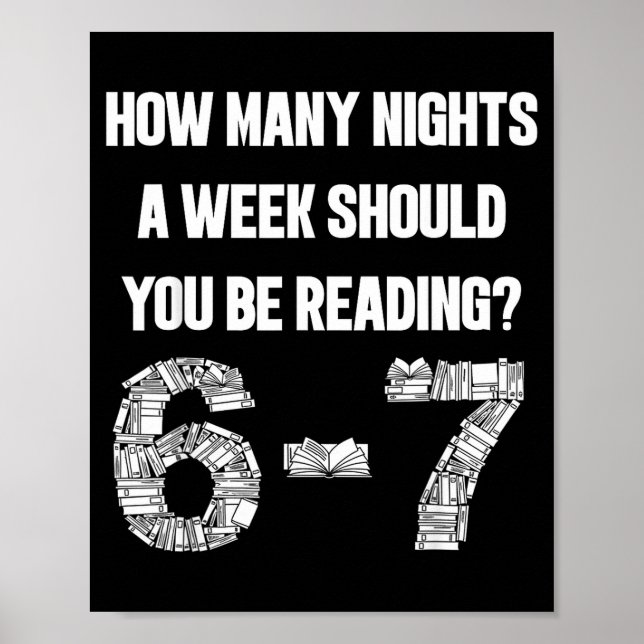 How Many Nights A Week Reading 6-7 67 Teacher Stud Poster (Front)