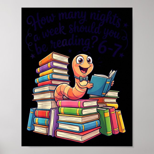 How many nights a week should be reading 6-7 book poster (Front)