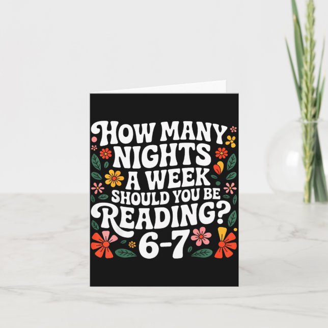 How Many Nights A Week Should You Be Reading 67 Me Card (Front)