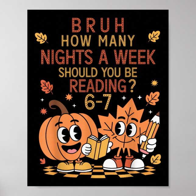 How Many Nights A Week Should You Be Reading 67 Te Poster (Front)