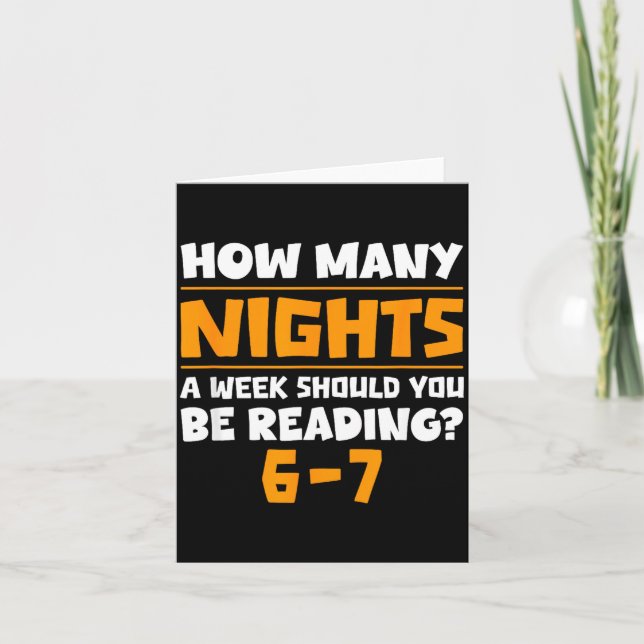 How Many Nights A Week Should You Be Reading 6-7 B Card (Front)
