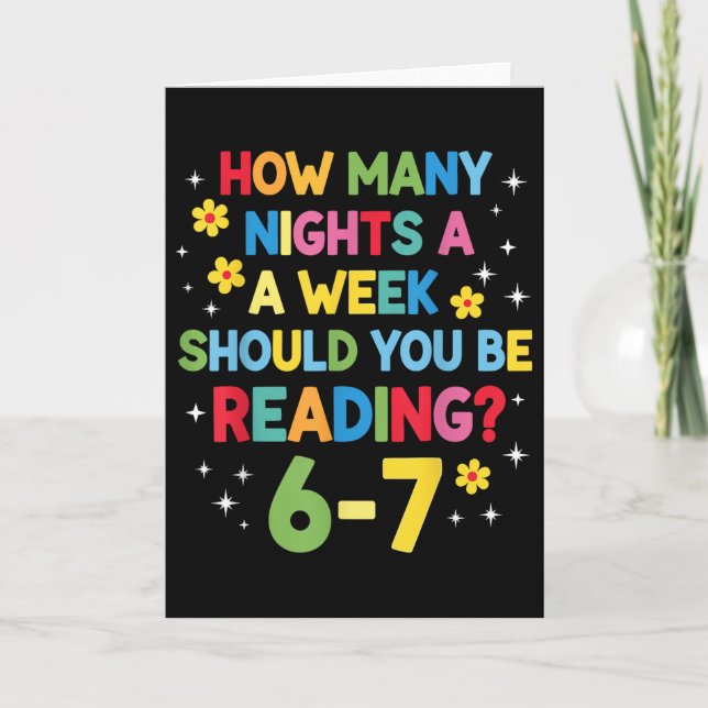How Many Nights A Week Should You Be Reading 6-7 B Card (Front)