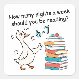 How Many Nights a Week Should You Be Reading 6-7 Square Sticker