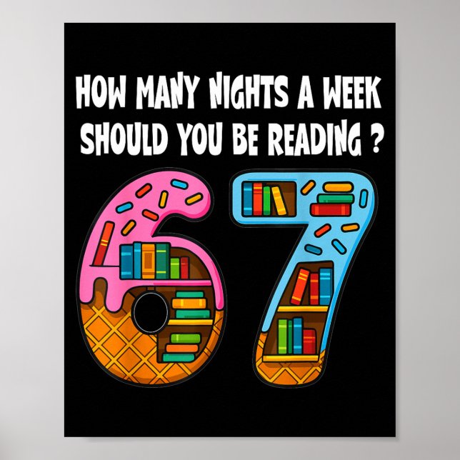 How Many Nights A Week Should You Be Reading 6-7 T Poster (Front)