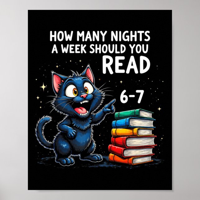 How Many Nights A Week Should You Read_ 6–7 Fun Bl Poster (Front)