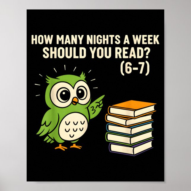 How Many Nights A Week Should You Read_ 6–7 Fun Re Poster (Front)