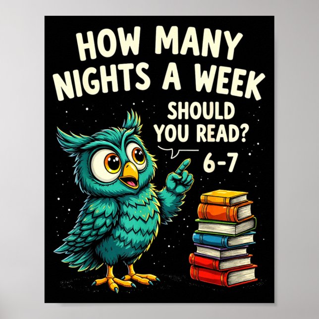 How Many Nights A Week Should You Read_ 6–7 Fun Te Poster (Front)