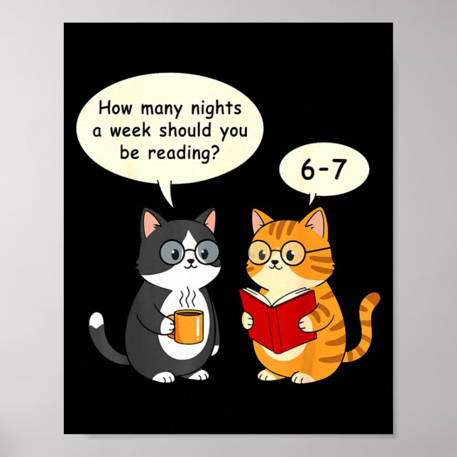 How Many Nights Reading 67 Englieacher Cats Book L Poster (Front)