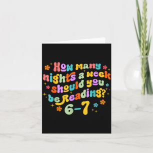 How Many Nights Reading 67 Funny Meme Six Seven Te Card