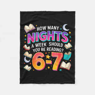 How Many Nights Reading 67 Funny Meme Six Seven Te Fleece Blanket