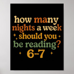 How Many Nights Reading 67 Funny Meme Six Seven Te Poster