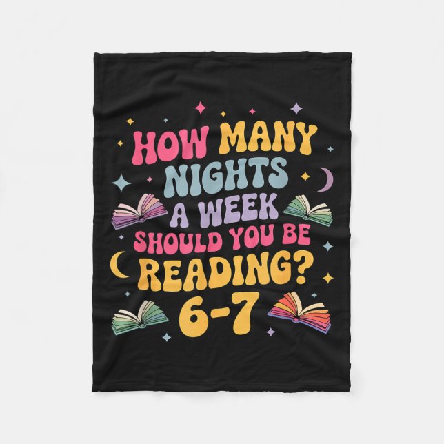 How Many Nights Reading 67 Meme Six Seven Teacher  Fleece Blanket (Front)